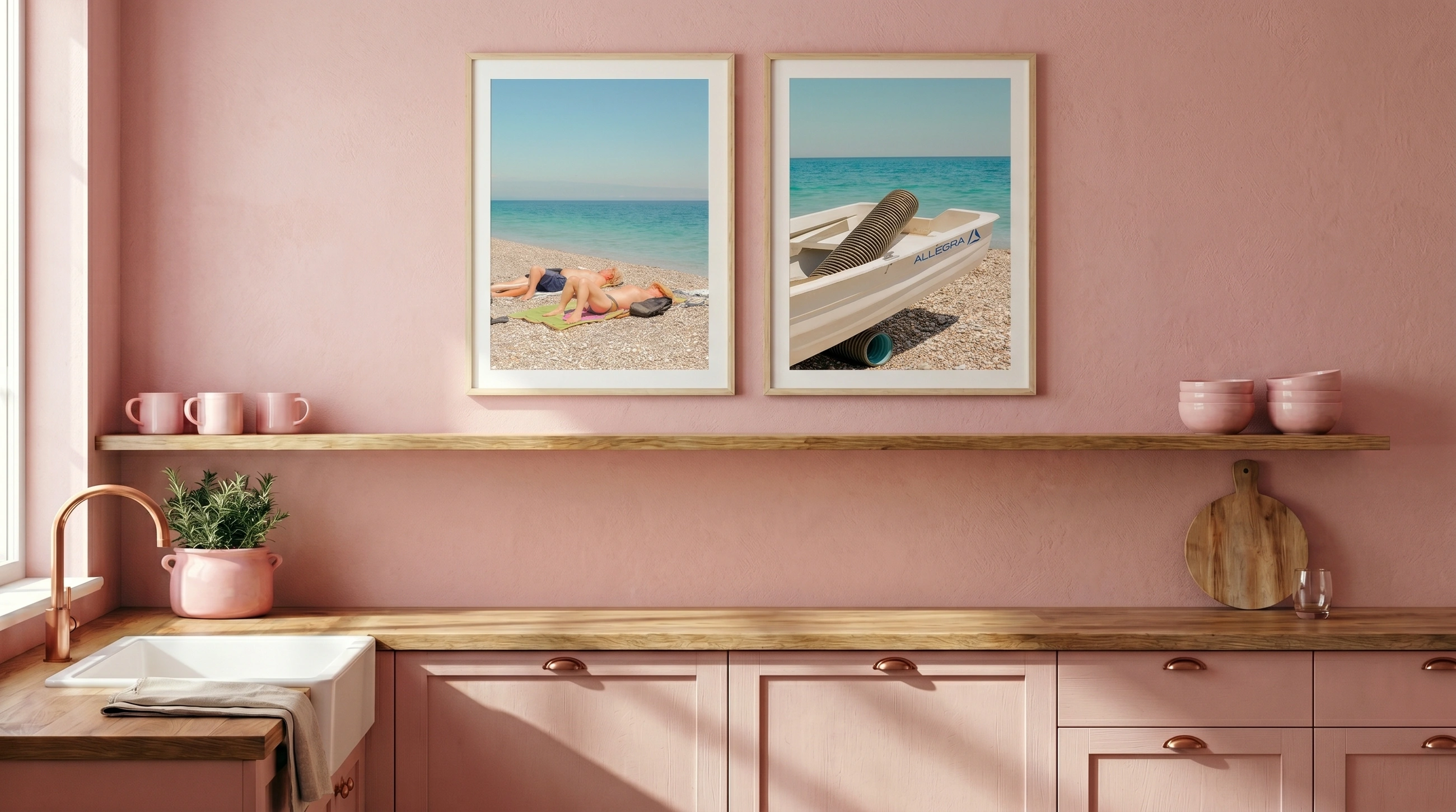 Framed fine art print in a kitchen setting — Cool Frames Cabo